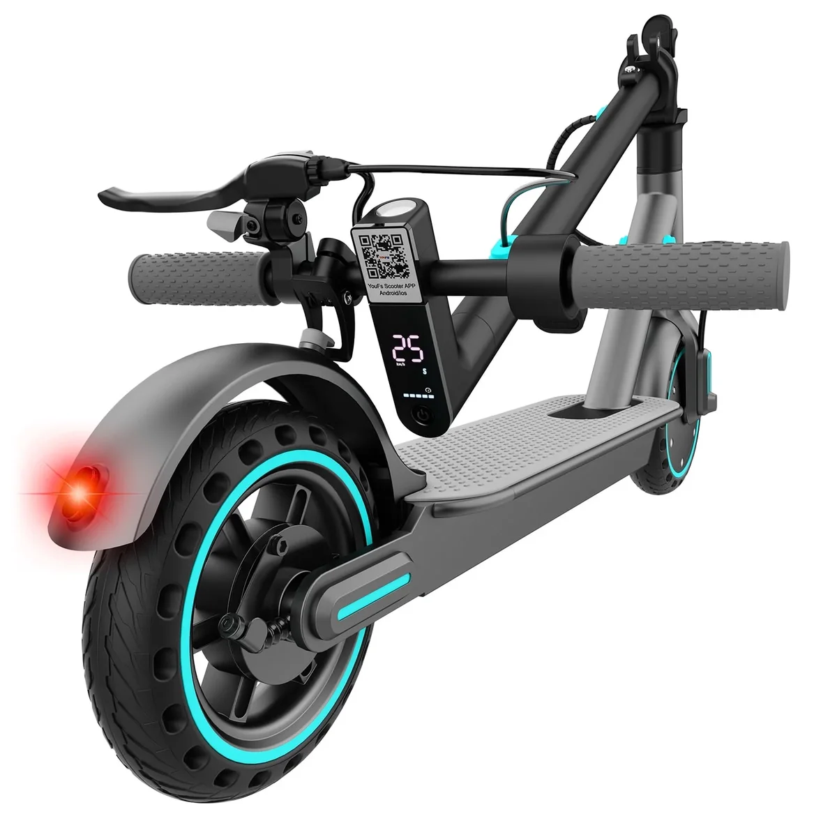 VortexRider Electric Scooter for Adults 350W 8.5' Solid Tires Folding Commuting E-Scooter with APP and High Speed of 19MPH Blue 1394