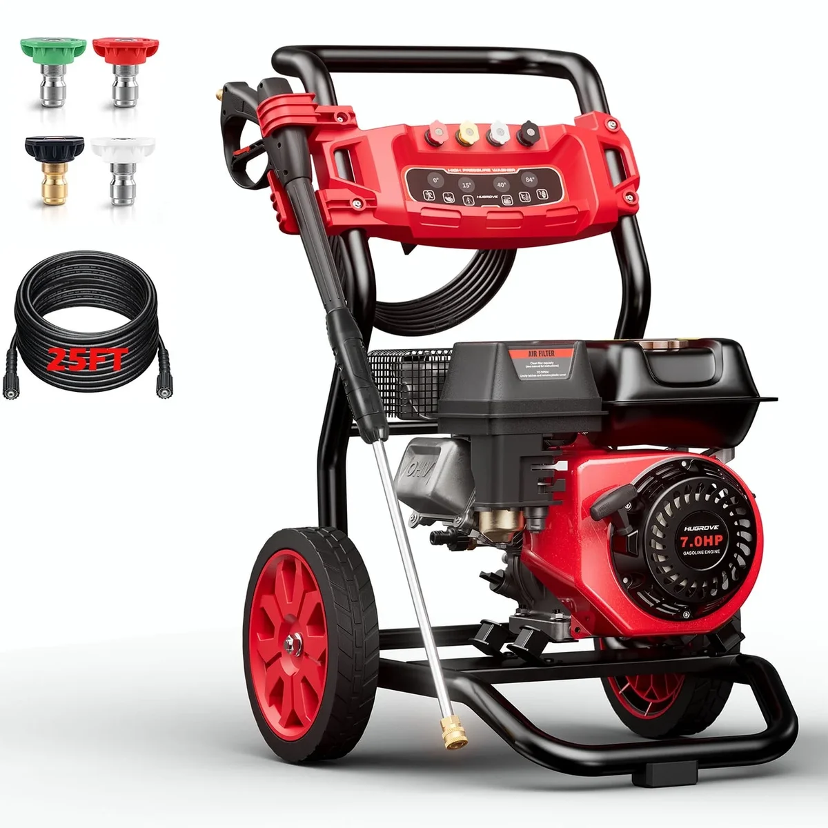 Seizeen Pressure Washer Gas Powered, 3500PSI High Pressure Power Washer W/7.0HP Aluminum Pump, 210CC Powerful Engine, Maximum Spray 32.8FT, 4 Nozzles, fo 2831