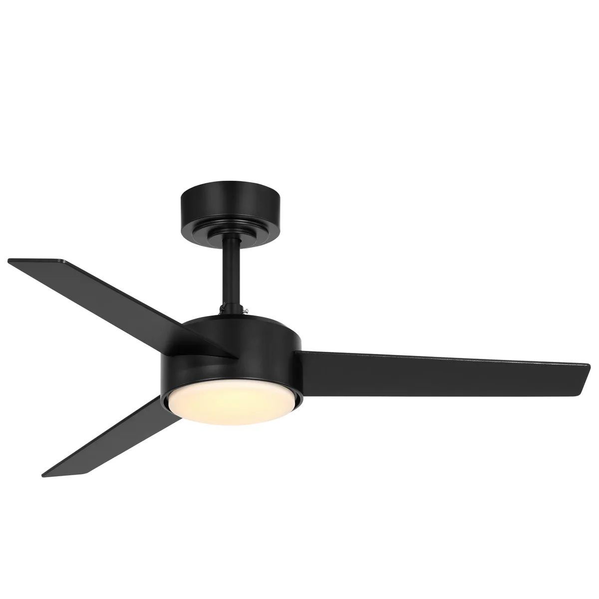 Everdaily Essentials 42-Inch Black Downrod DC Ceiling Fan with Integrated LED Light, Remote Control, 6 Speeds, and Fast-Install Blade System 3869