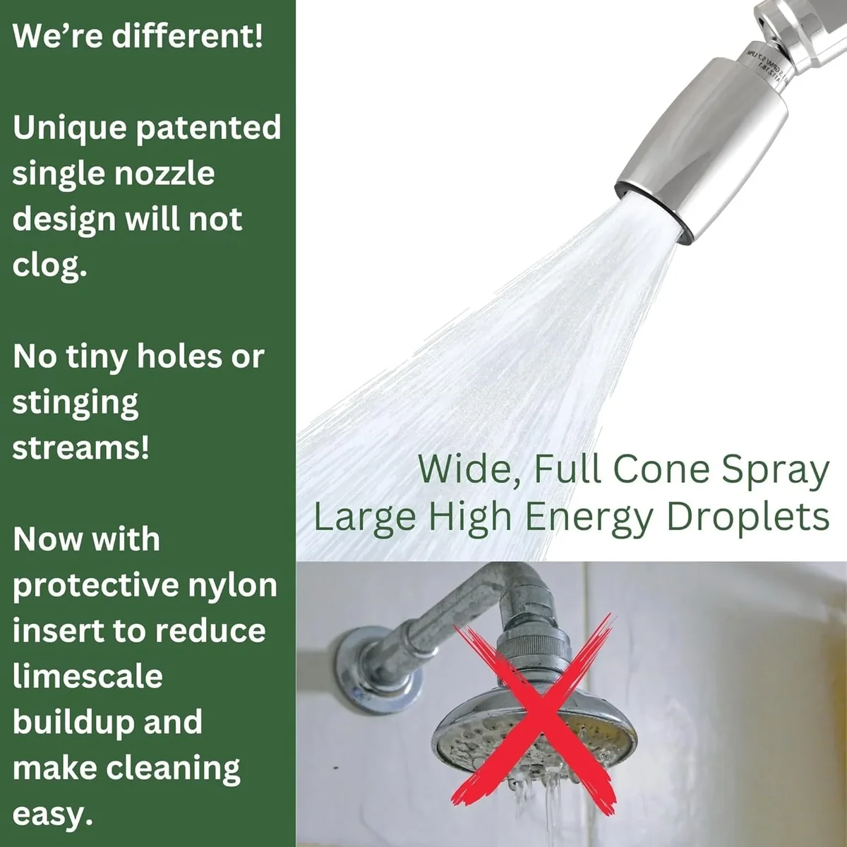 Everdaily Essentials ® Solid Metal 1.5 GPM Low Flow Shower Head: Polished Chrome Ref. 7941