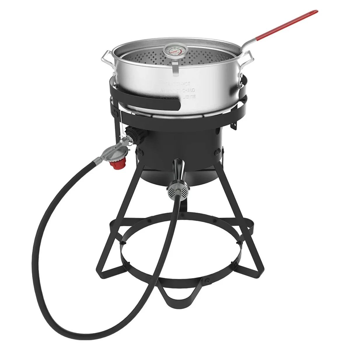 Nexgrill Propane Deep Fryer with 10Qt Aluminum Crawfish Boiler Pot & Strainer Basket for Turkey, Seafood, and More, 58,000 BTU Turkey Fryer Burne 1912