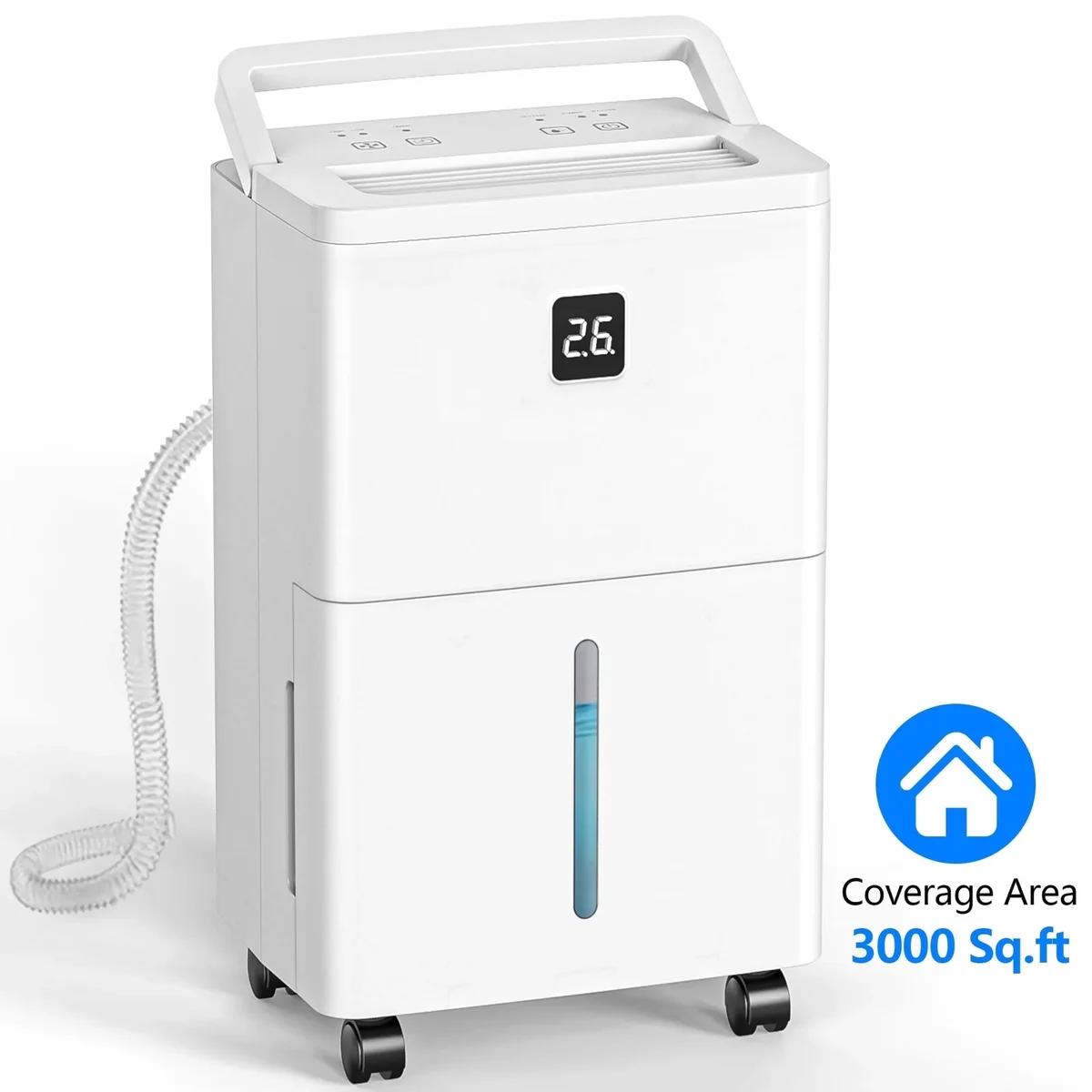 Aootek Open Box Aootek MAX 30-Pints Dehumidifier for Basement,Spaces up to 3000 Sq. Ft,Dehumidifier with 0.6Gal Tank,Humidity Control,Timer,Drain Hose 8741
