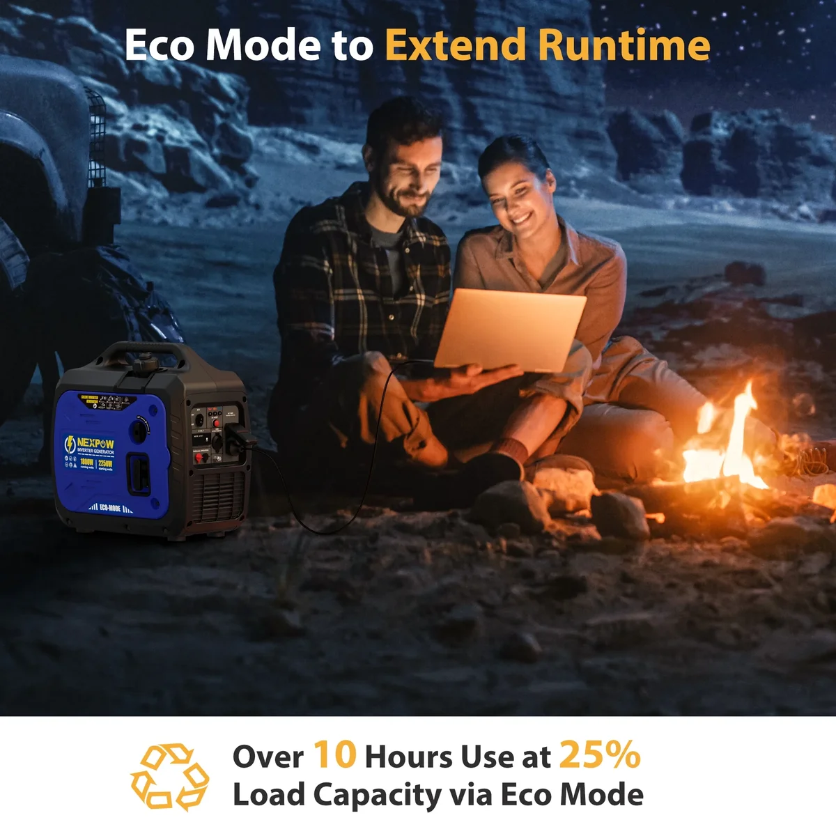 NEXPOW 2250W Portable Inverter Generator, Gasoline Power Quiet Lightweight for Backup Home & Camping, Eco-Mode Feature, Parallel Capability, EPA  8059