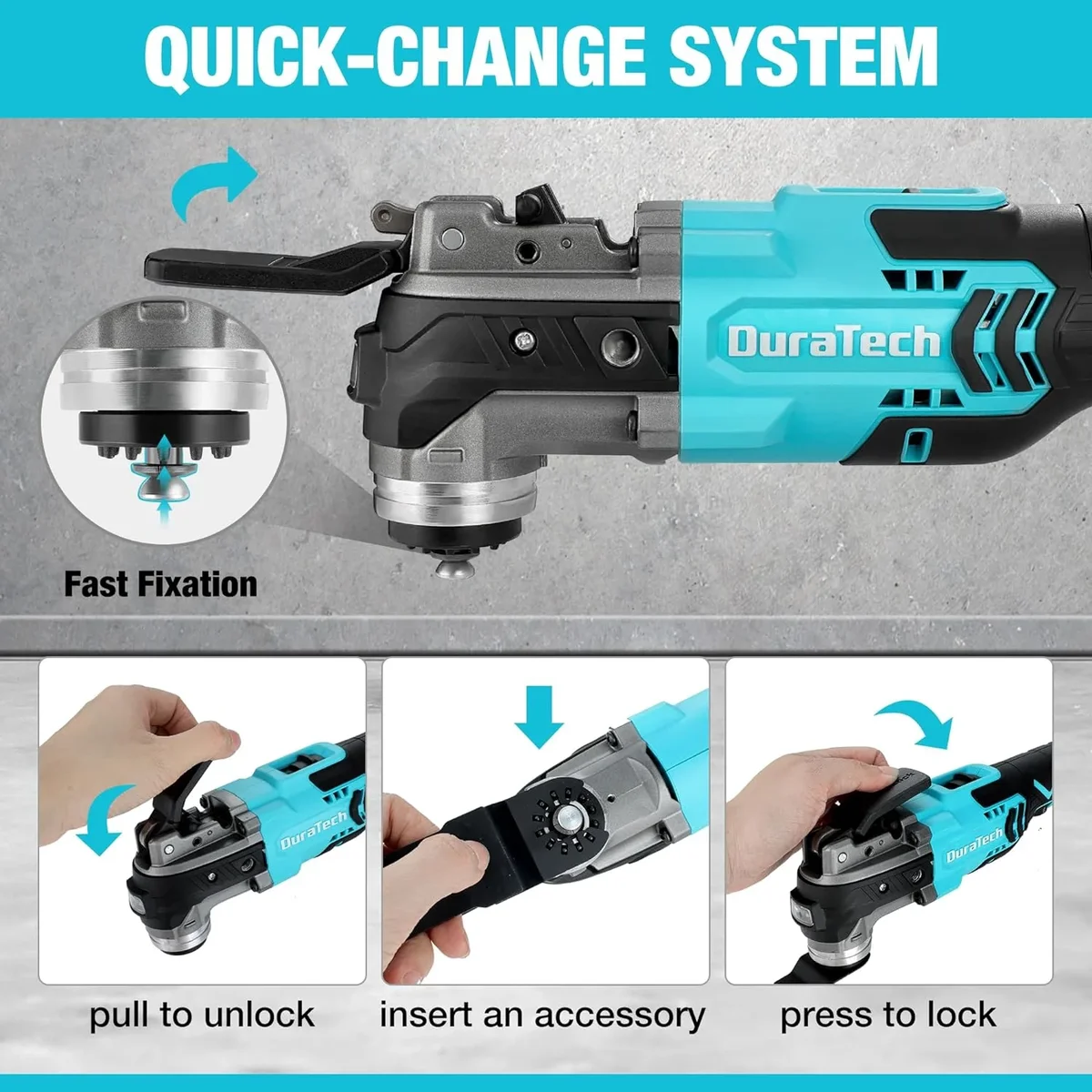 Everdaily Essentials Cordless Oscillating Tool, Oscillating Multi Tool Kit with 6 Variable Speed, 3° Oscillation Angle, 24PCS, 2.0Ah, Charger & Carrying Case, for Cu Ref. 1103