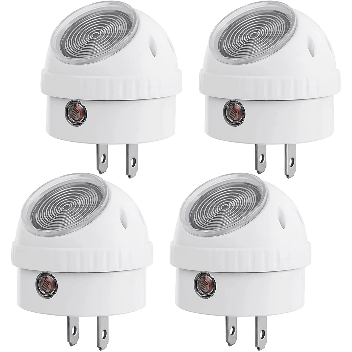DEWENWILS 4-Pack LED Night Light Plug in,Nightlight Dusk to Dawn Auto ON and OFF, 360° Rotating Shade Nightlights, Warm White 1483