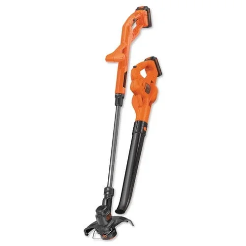 BLACK+DECKER LCC222 20V MAX* Lithium 10" String Trimmer & Hard Surface Sweeper + 2 Battery Combo Kit 3531