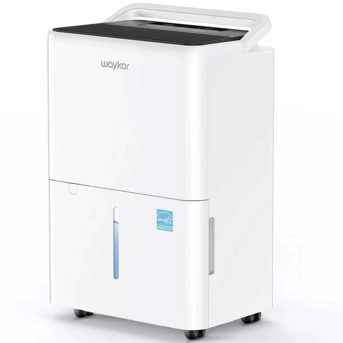 Waykar 30 Pint Dehumidifier for Home and Basements, (DOE 10 Pt) up to 1000 Sq. Ft, with Bucket, Drain Hose, Portable, Auto Self-Drying 2702