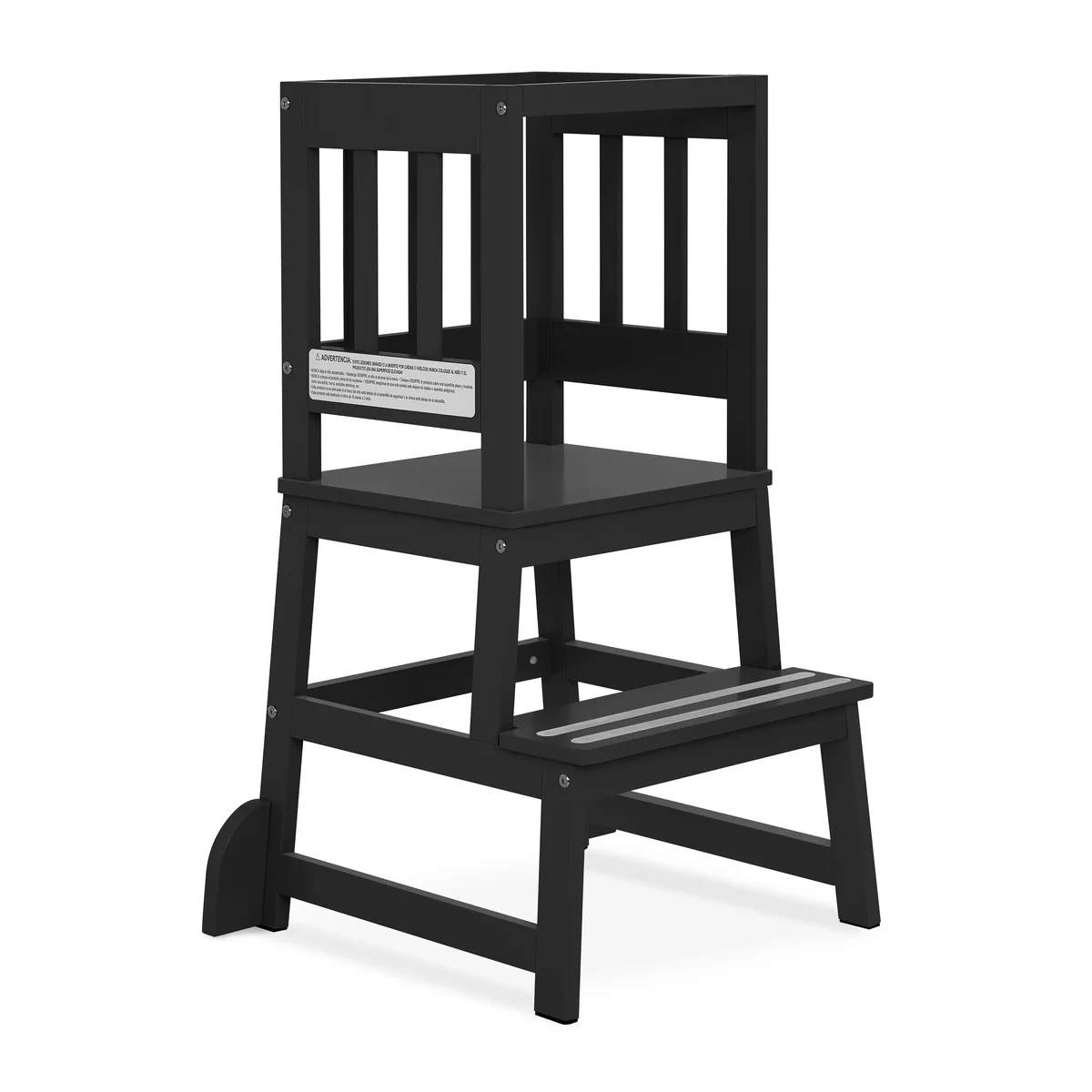 Dream On Me 2-in-1 Funtastic Tower and Step Stool, Easy to Assemble, Black 3936
