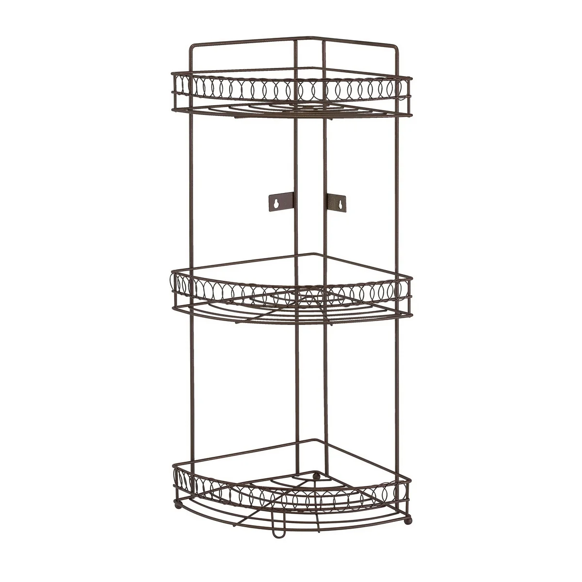 Bath Bliss 3 Tier Corner Bath Shelf in Iron Curls Design Bronze 8159