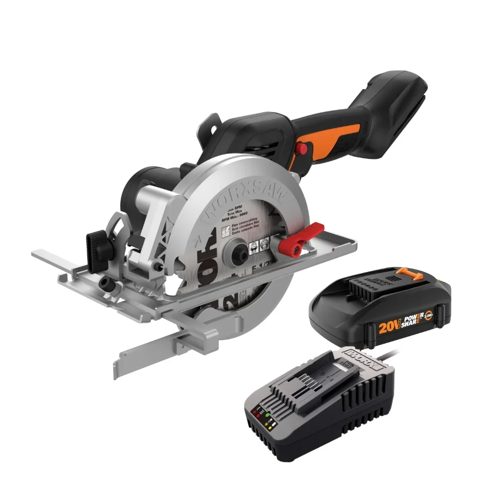 Worx WX531L 20V Power Share WORXSAW 4.5" Cordless Compact Circular Saw 6155