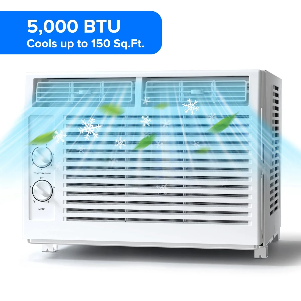 Everdaily Essentials 5000 BTU 115V Window Air Conditioner, for Small Room AC Unit air conditioner Easy Installation, Cools up to 150 Sq. Ft 6188