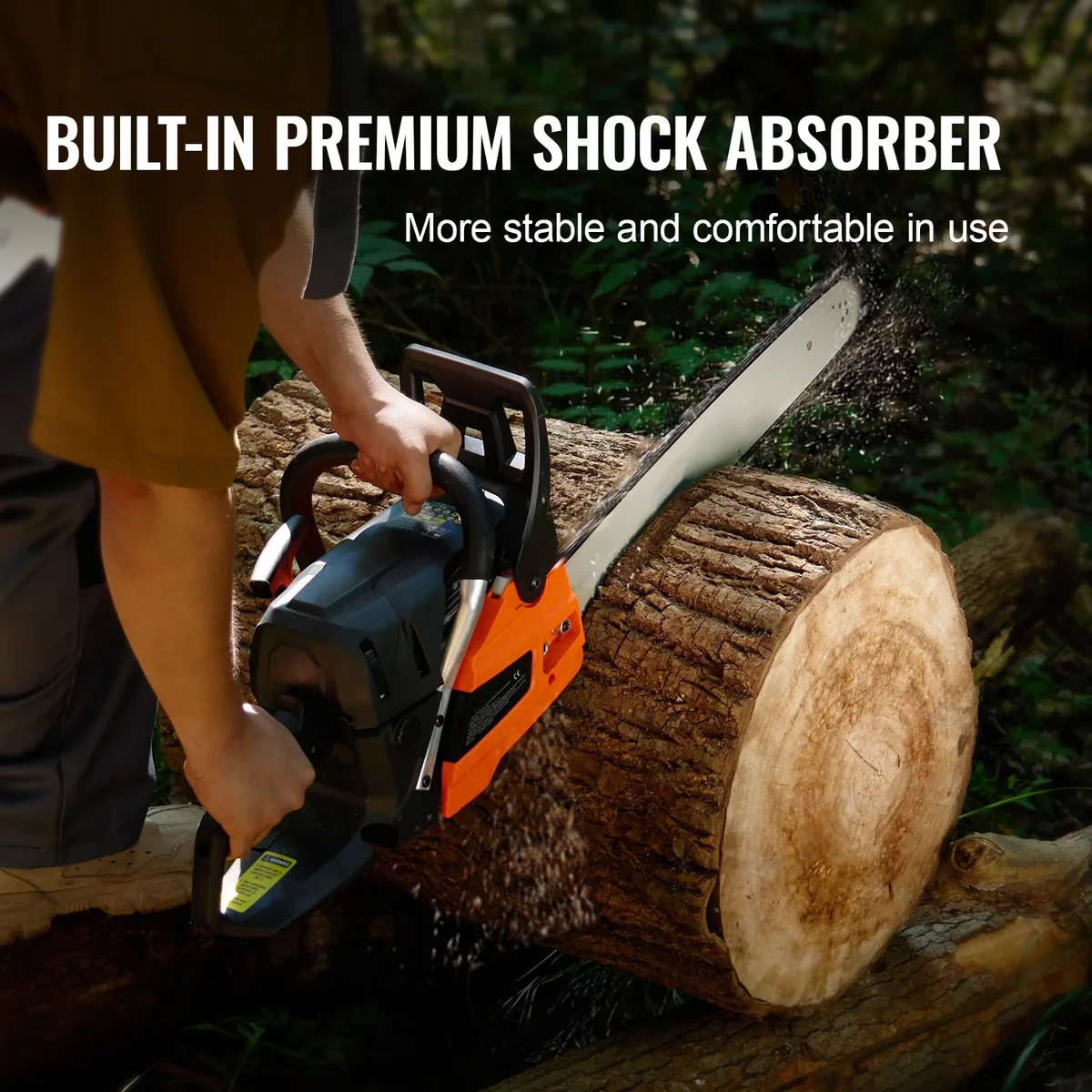 KFFKFF 58cc Gas Chainsaw with 20in Bar,  3.2HP Gas Powered Chainsaw, Powerful 2-Cycle Chainsaw for Wood Cutting, Tree Trimming 5874