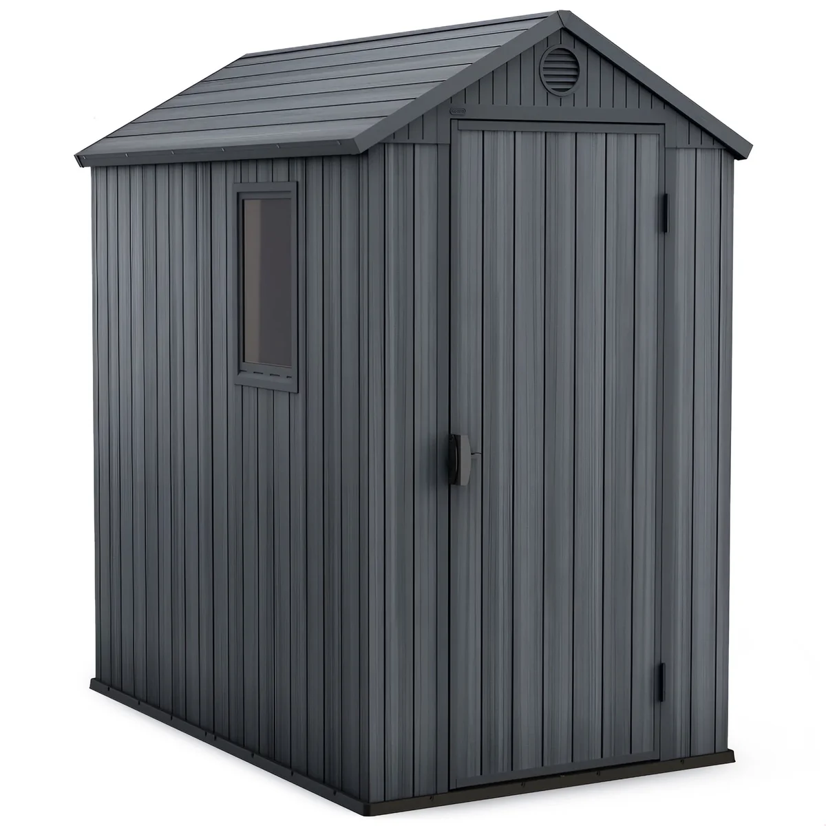 Everdaily Essentials Darwin Maintenance-Free Composite Outdoor Storage Shed, 81"x73"x50", Gray 4822