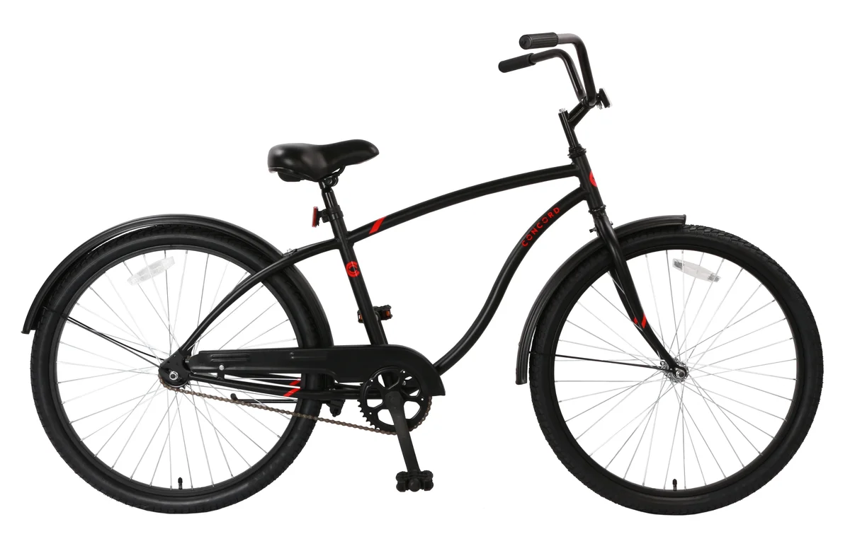 Concord Bikes Concord 26" Pacifica Cruiser Bicycle, Fits Riders 5'2" - 5'10"+, Adult, Unisex, Matte Black 0291