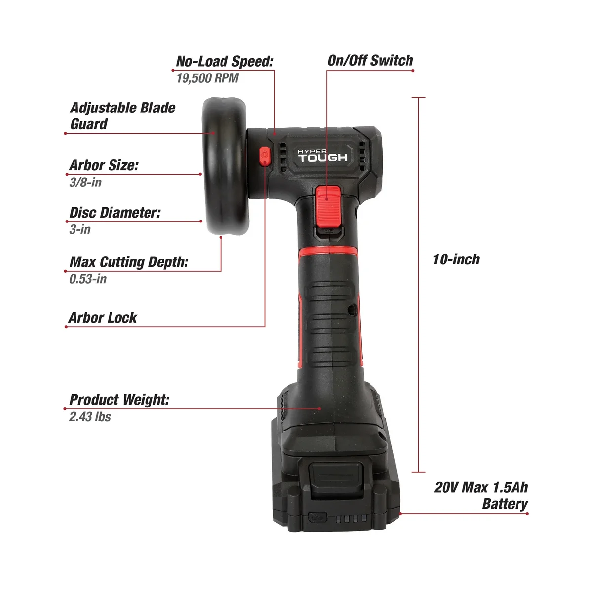 Everdaily Essentials Max Brushless Cordless Cut-Off Tool with 1.5Ah Lithium-Ion Battery and Charger Ref. 3813