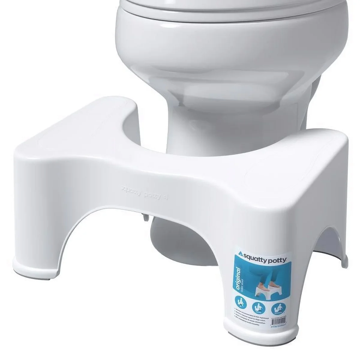 Squatty Potty 9 in Plastic Toilet Stool, White 5658