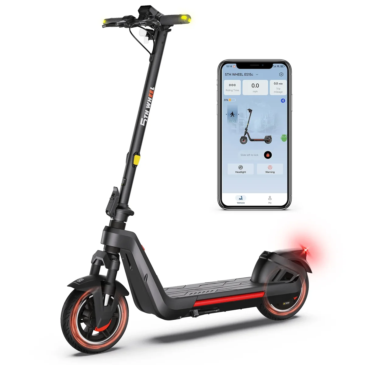 5TH WHEEL G11Pro 1200W Peak Motor Electric Scooter for Adult, 11” Vacuum Tires, 46.8V 20mph & 40 Miles Range E Scooter with Turn Signal & App C 0471