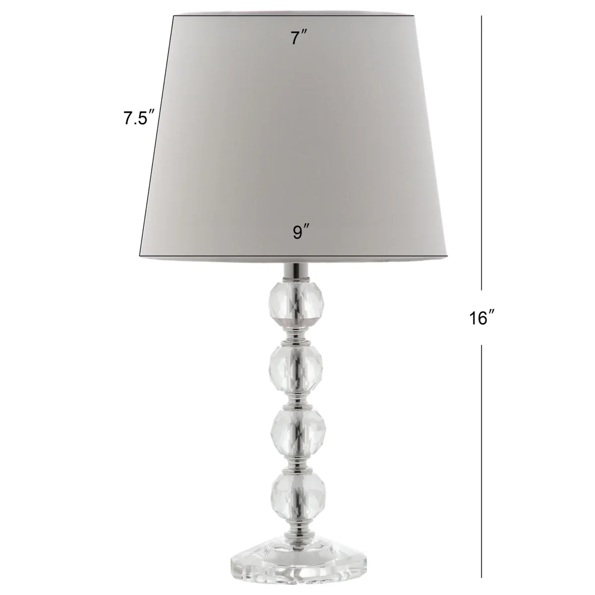 Everdaily Essentials Nola 16 in. H Stacked Crystal Ball Table Lamp, Off-White, Set of 2 Ref. 8989