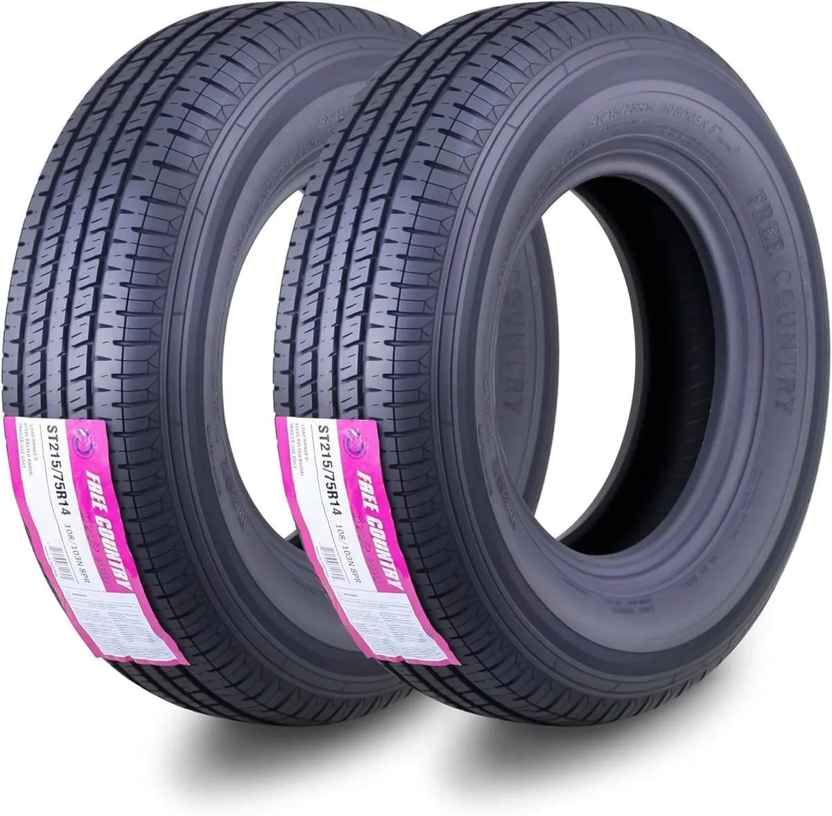 Everdaily Essentials Premium ST215/75R14 8PR Load Range D w/Featured Scuff Guard Trailer Tire, Set of 2 Ref. 4953