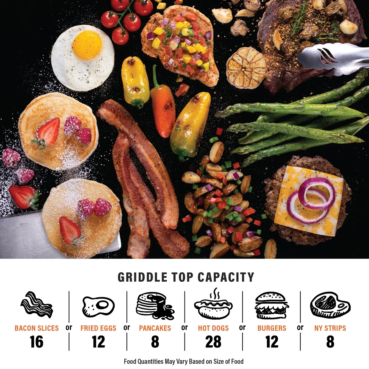 Everdaily Essentials Adventure Ready 20"x14" 2-Burner Propane Camping Griddle with Latching Hood and Handle Ref. 5887