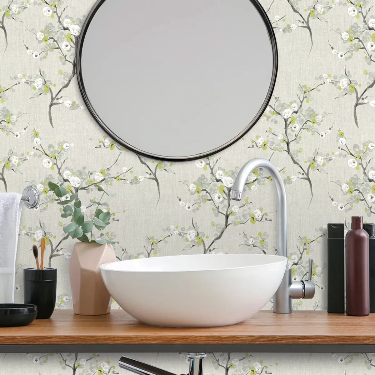 Abyssaly Floral Wallpaper 17.7" x 118" Peel and Stick Wallpaper Removable Self Adhesive Plum Wall Paper Decorative Wall Paper for Bedroom Living  8118