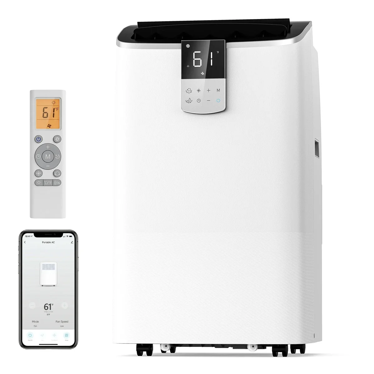 SIMZLIFE 12000 BTU Portable Air Conditioner with WIFI for Room, Portable AC Unit with Remote Control, White 7127