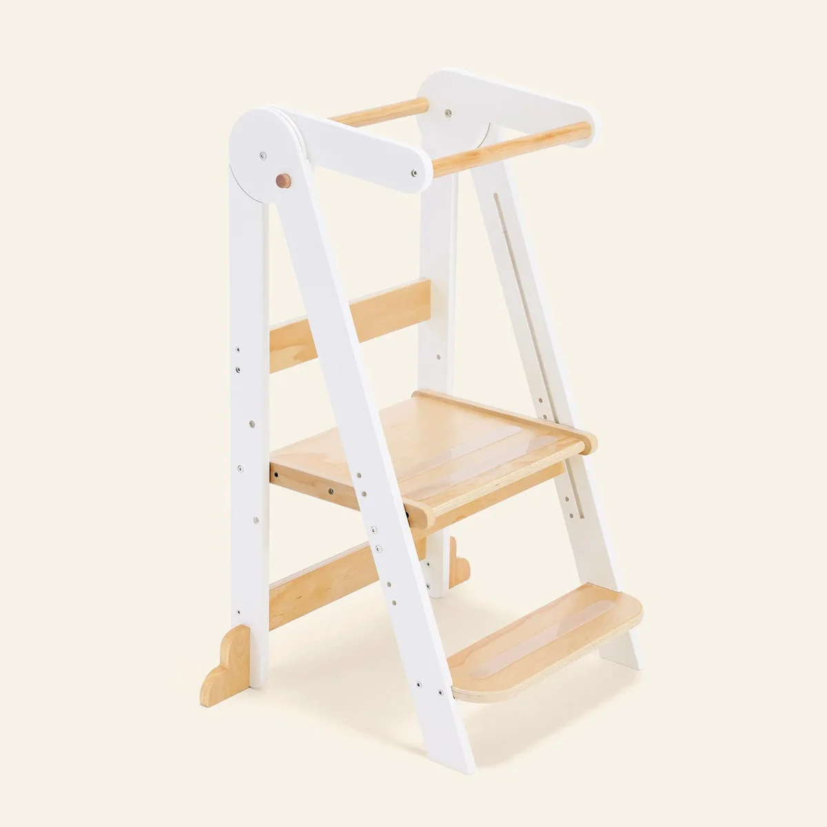 Everdaily Essentials Foldable Toddler Kitchen Tower, Standing Tower for Kids Age 1.5-6 Years, White 4169