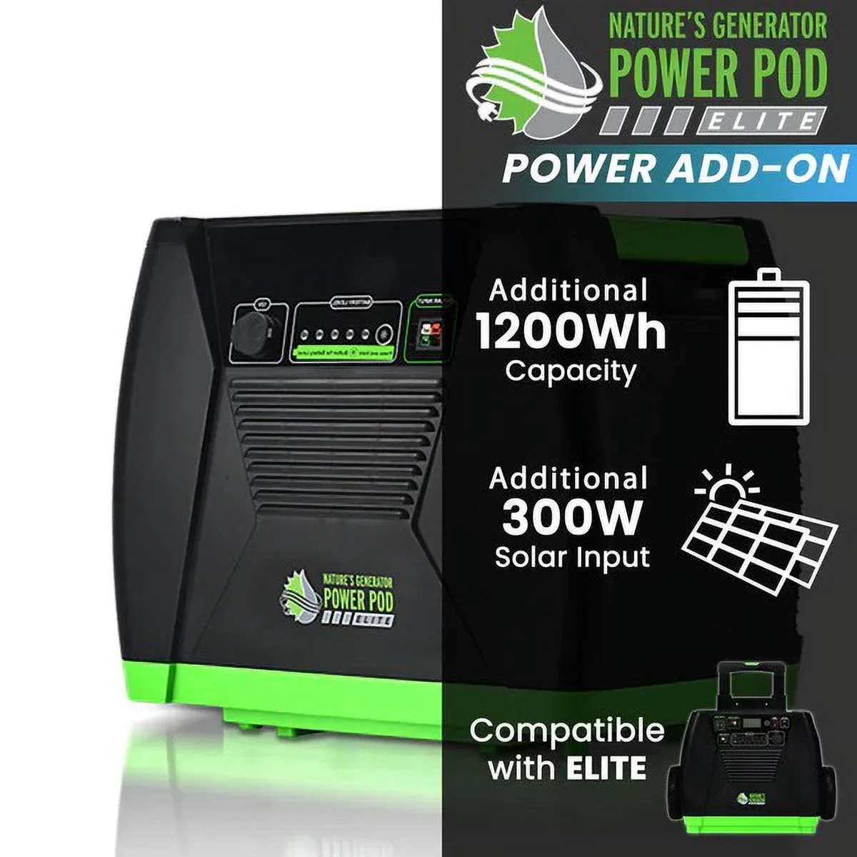 Nature's Generator HKNGPD Elite Power Pod w/ 100Ah Lead Acid Battery, Black 9345