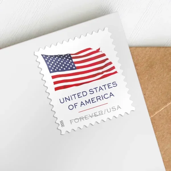 USPS 10 Flag 2025 USPS Forever Postage Stamp US First Class Red Patriotic Country America Stripes Stars Old Glory USA Celebrate Wedding Party (10 Stam 6634