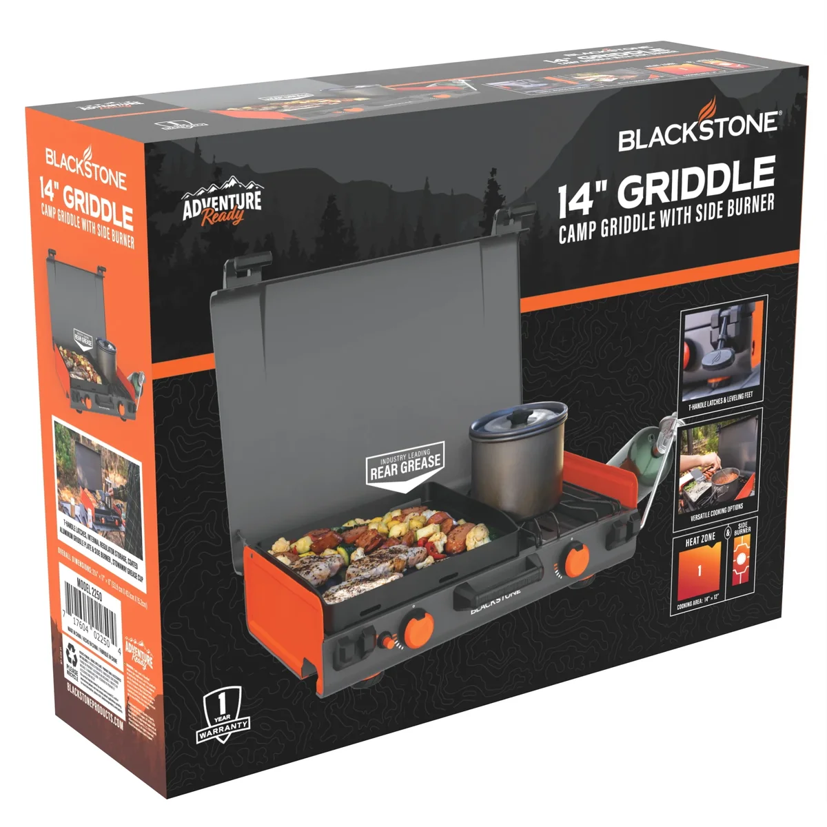 Everdaily Essentials Adventure Ready 12"x14" Propane Camping Griddle with Side Burner Ref. 2218