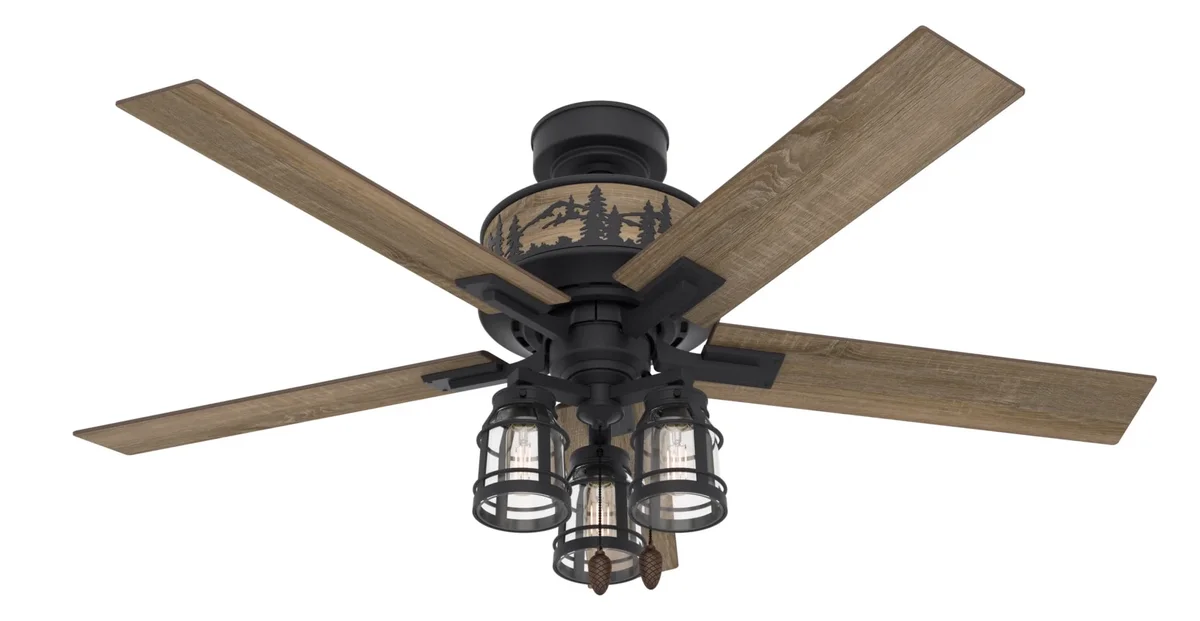 Hunter 52 inch Indoor Ceiling Fan with LED Lights - Black Ceiling Fan with Pull Chain, For Bedroom, Living Room, or Kitchen, Standard Mount, No R 2769