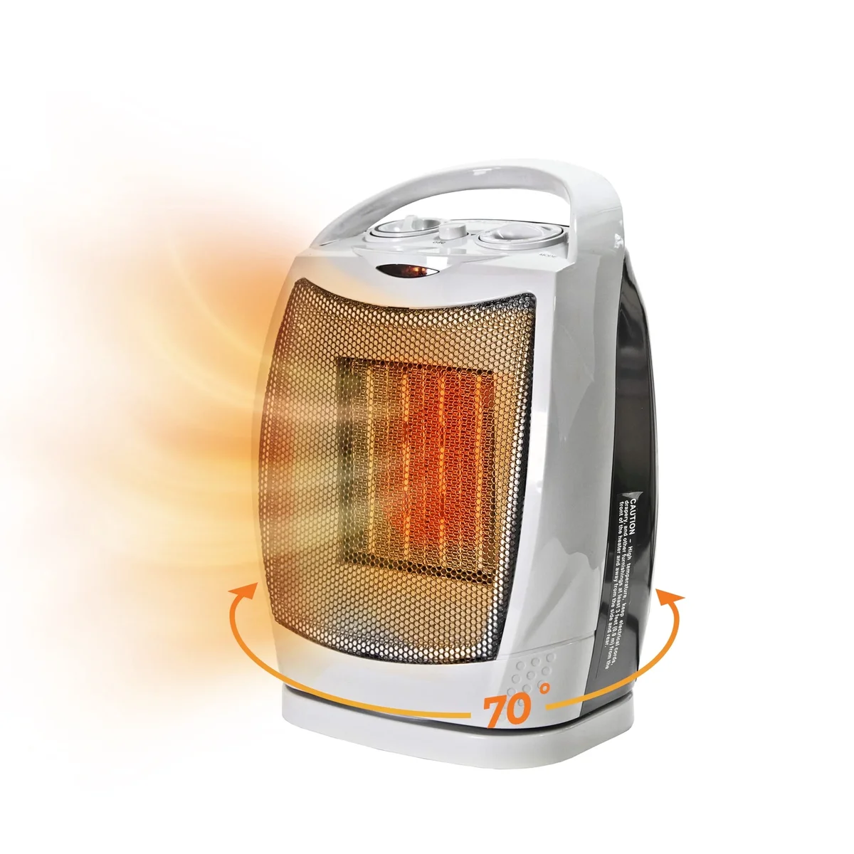 Everdaily Essentials Oscillating Desktop Space Heater, 1,500W, Silver Ref. 2655