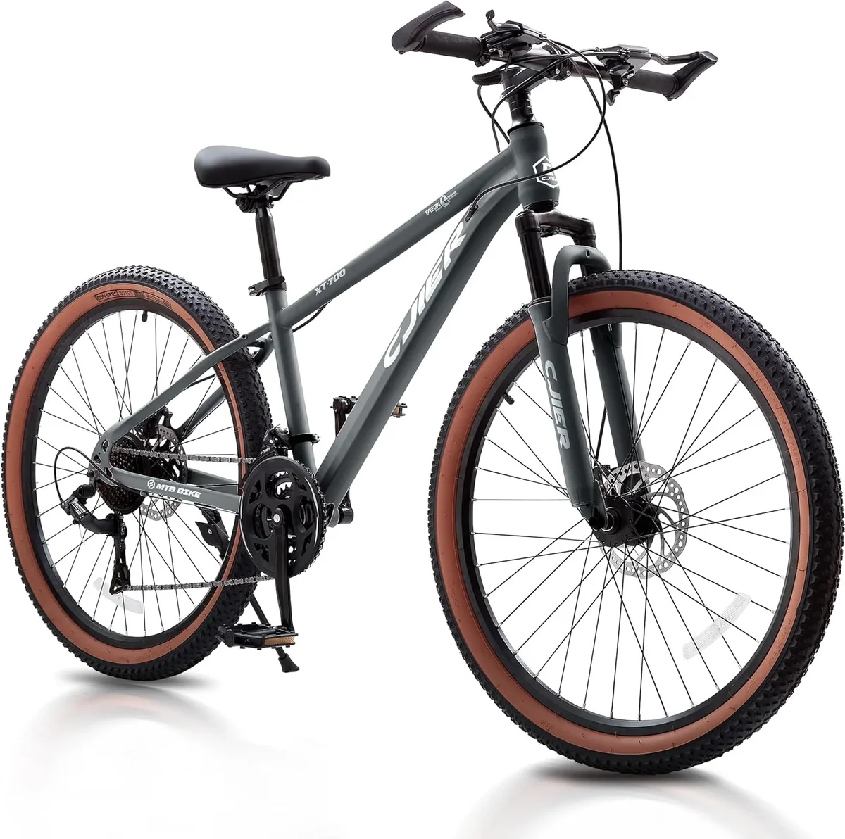 Everdaily Essentials Mountain Bike for Kids 24'' Boys Bike, MTB Bicycle 21-Speed with Internal Cable Routing, Suspension Fork, Dual Disc Brakes, 2.125" Tires, 4973