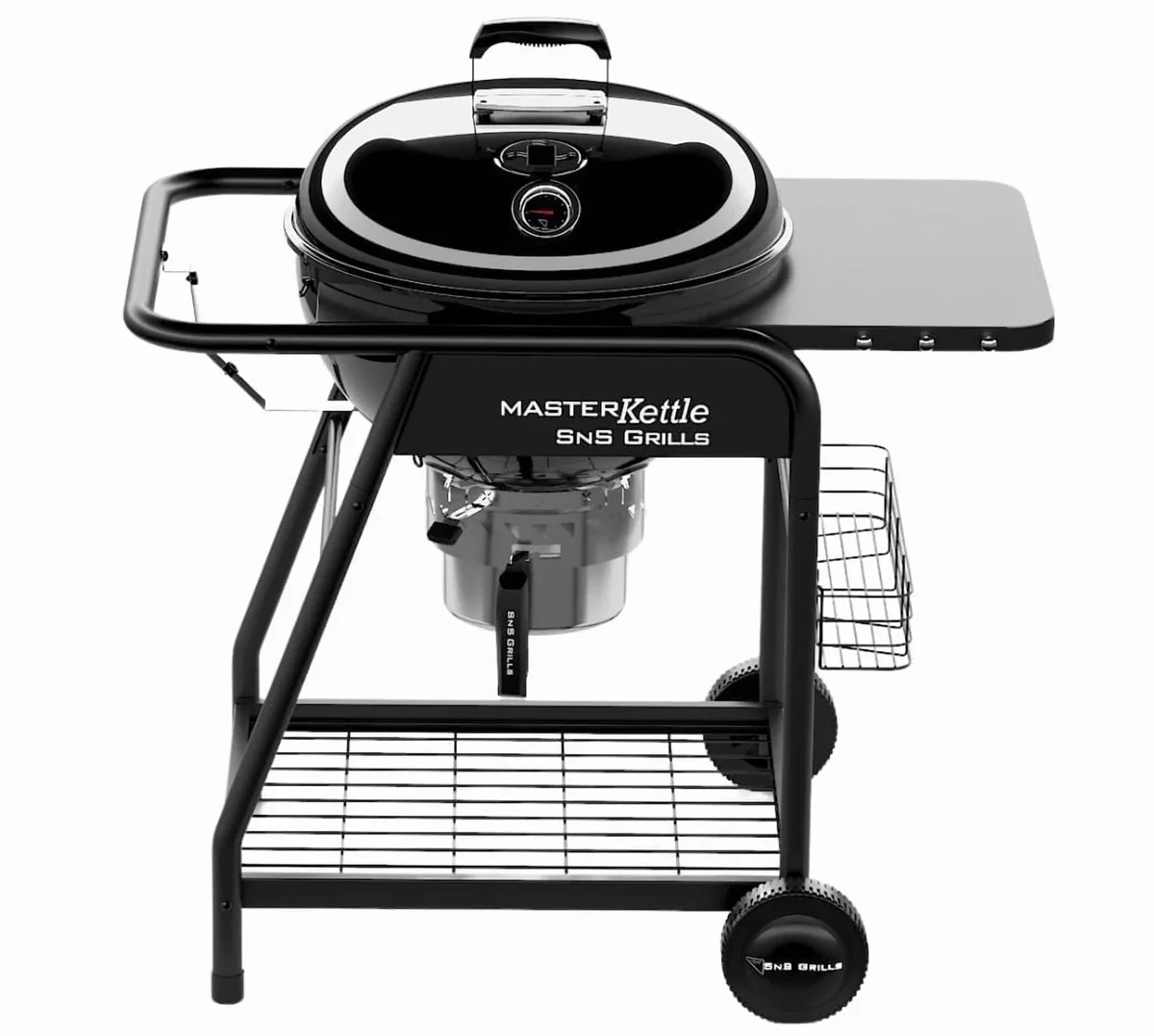 Slow 'N Sear, SNS Grills SnS Grills Slow 'N Sear MasterKettle 22" Charcoal Grill & Smoker — Two-Zone Kettle BBQ With Slow 'N Sear Deluxe Insert, EasySpin Grate, Cart an 0890