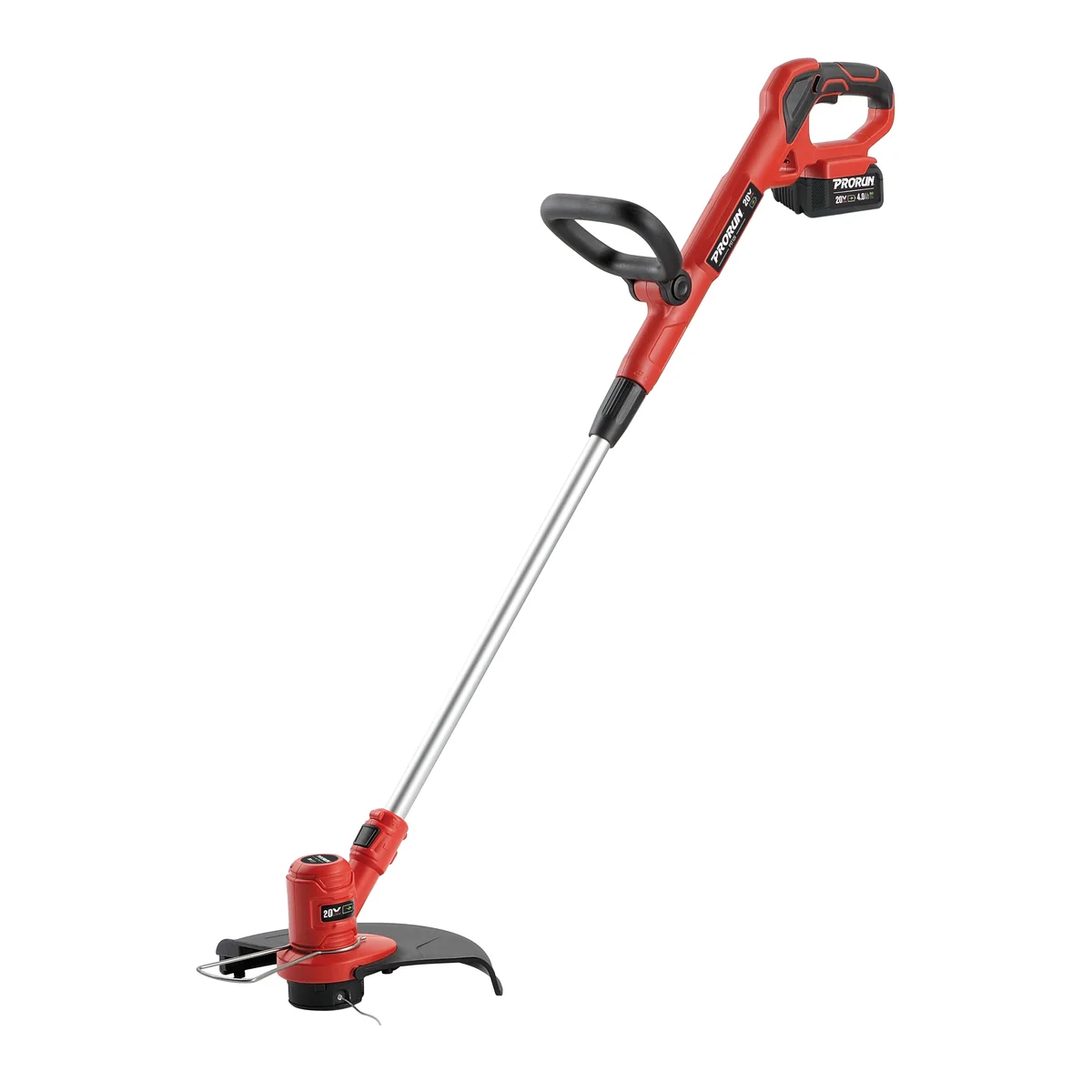 PRORUN 20V 12-in. Brushless Cordless Straight Shaft String Trimmer with 4.0 Ah Battery and Charger 2834