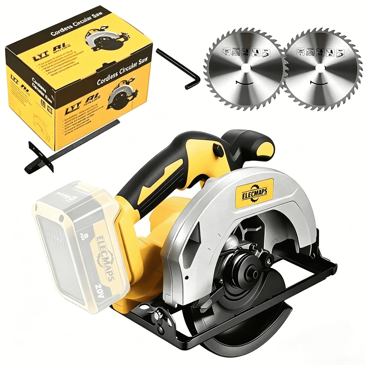Everdaily Essentials 7-1/4 inch Cordless Circular Saw for Woodworking & Home Improvement, Compatible with Battery(Battery Not Included) 6635
