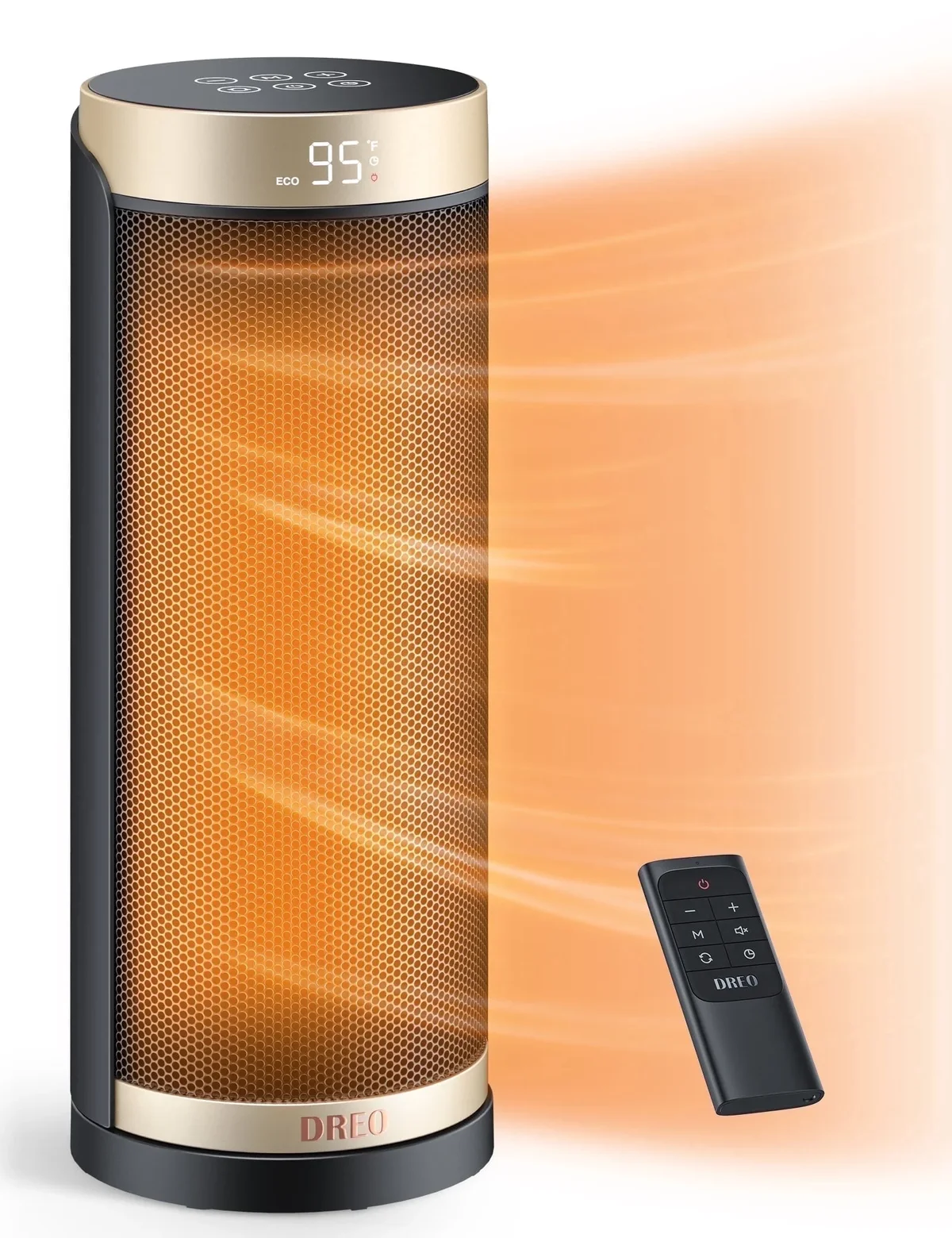 Dreo Space Heater, 1500W Ptc Ceramic Heaters for Indoor Use with Remote, 70° Oscillation, 1-12H Timer, Electric Heaters with Thermostat, Fast an 9062