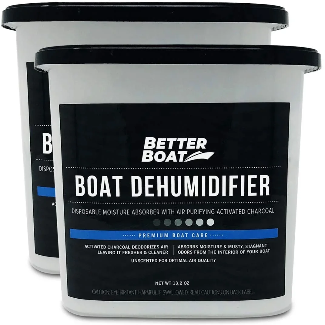 Better Boat Moisture Absorber Boat Dehumidifier Moisture Absorbers Charcoal Smell Remover to Get Rid of Damp Smell & Humidity | No Refill for Basement, Close 7525