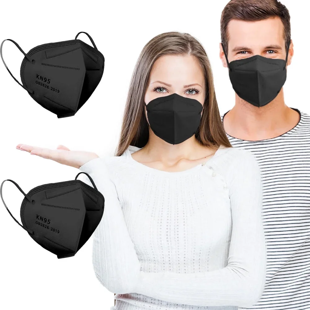 Zall KN95 Face Masks for Adults Men Women Black 5 Ply Mask 30PCS 4593