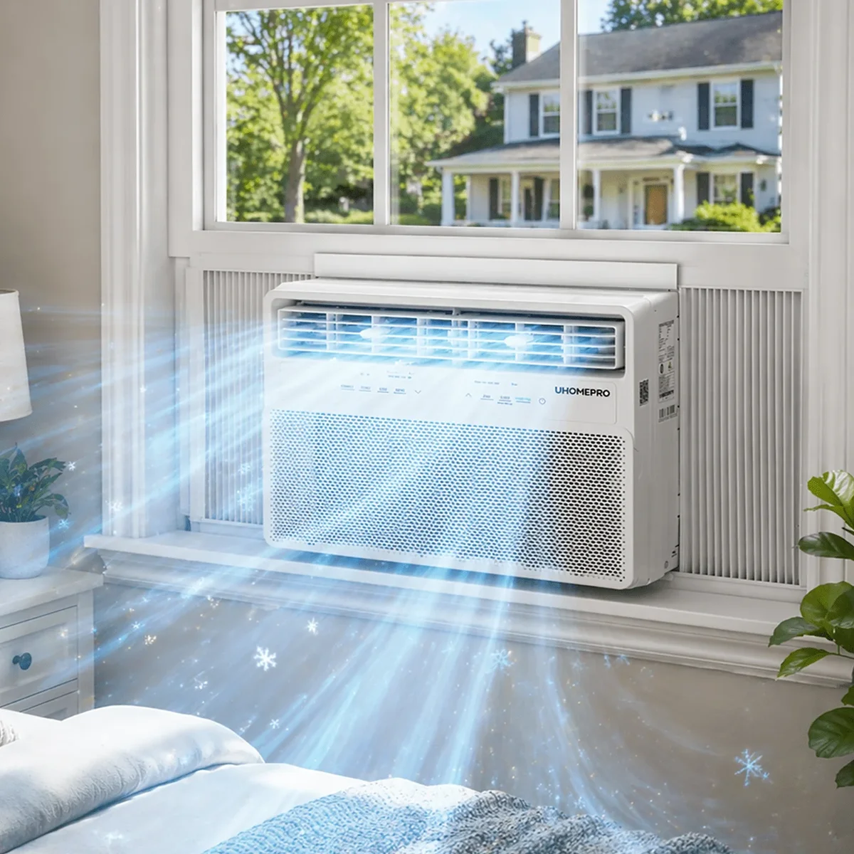 Everdaily Essentials 10000 BTU Smart Window Air Conditioner, Cools 450 Sq.Ft with 4 Modes, Washable Filter, 35% Energy Saving, App/Remote and LED Control, 52 dB Noise Ref. 1136