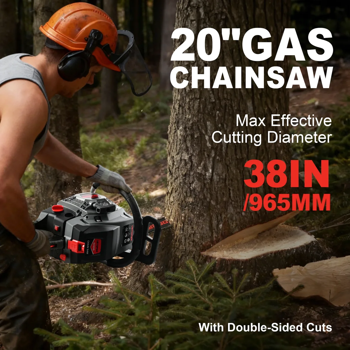 Vetoper Gas Chainsaw 62CC 20in. 6220G 2 Stroke Gasoline Powered Chain Saws Handheld for Home Garden 2037