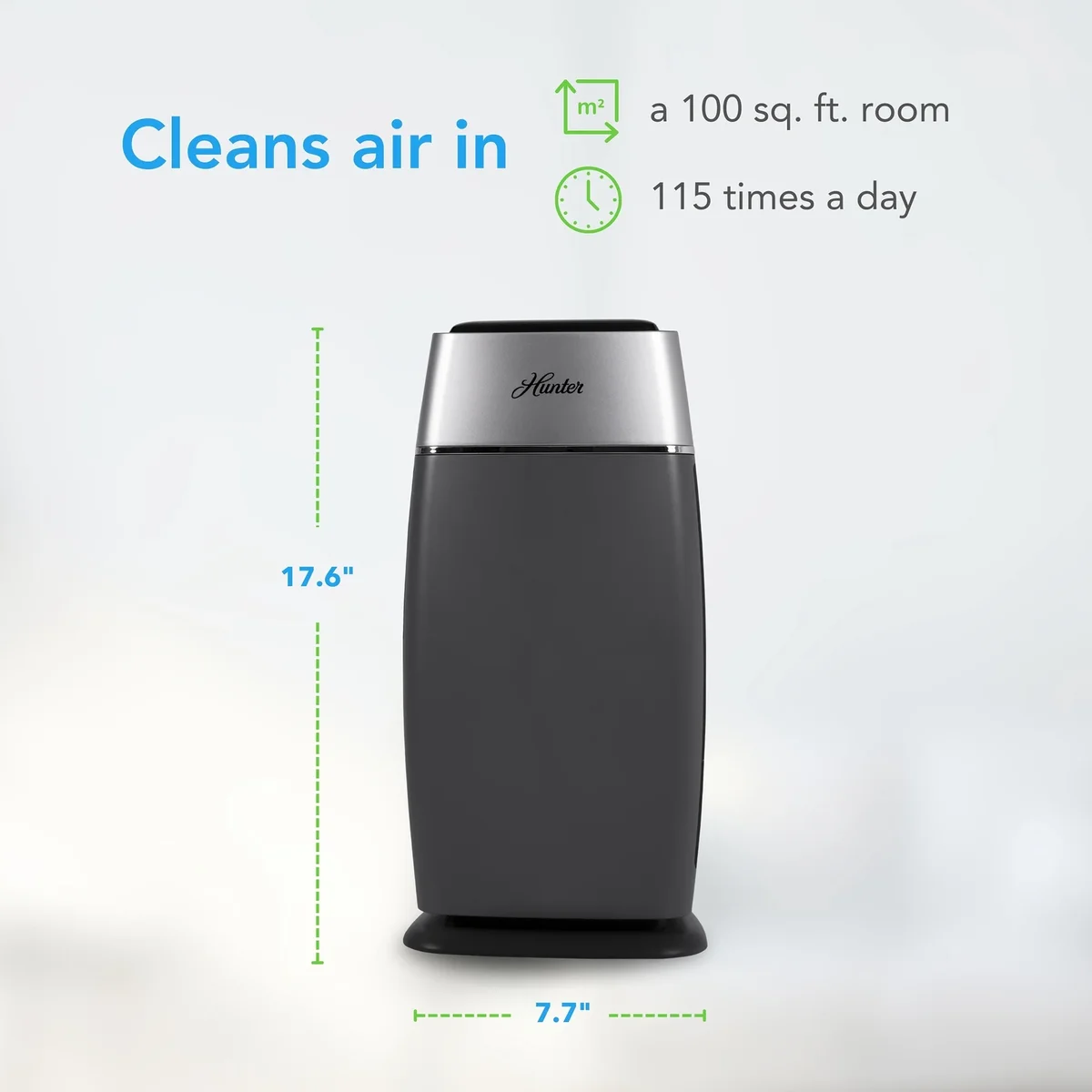 Hunter Fan Company HP100GRS Air Purifier, Gray & Silver 7497