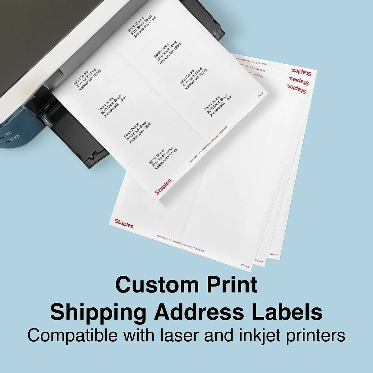 Staples Laser/Inkjet Shipping Labels 2" x 4" White 10 Labels/Sheet 489565 5889