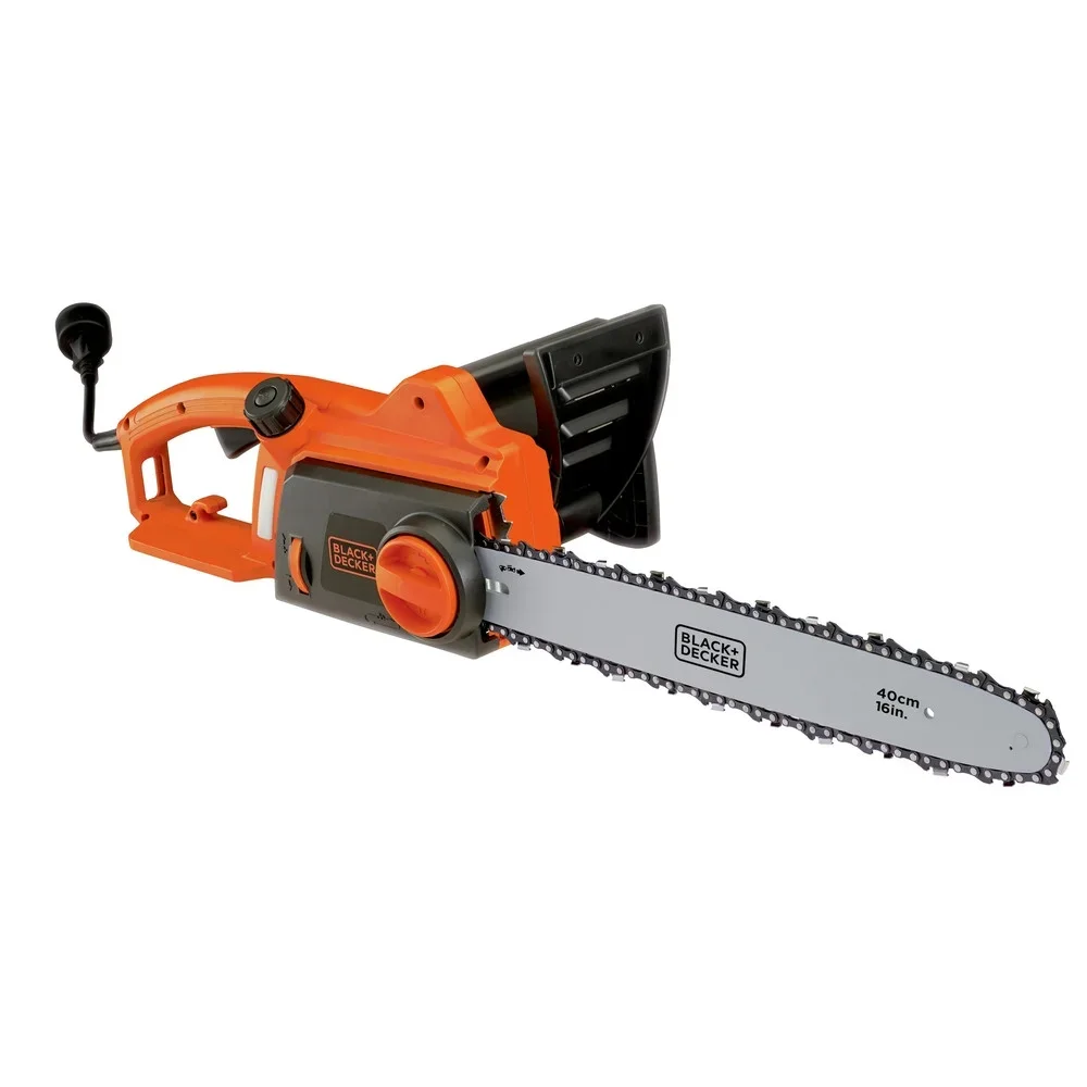 BLACK+DECKER 16” 12 Amp Corded Electric Chainsaw, Tool-Free Chain Tensioning, Auto-Oiling 4070