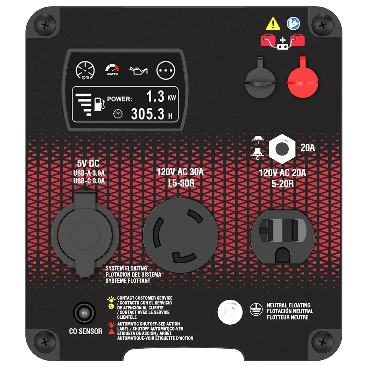A-iPower 2300 Watt Portable Generator Inverter With Portability Kit and CO Sensor 8357