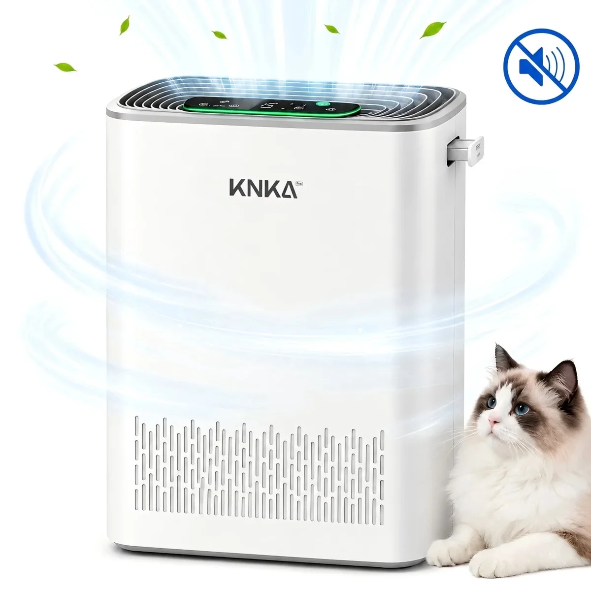 FMUKL Air Purifier for Home Large Room Up to 1123 ft², H13 HEPA Air Purifier for Home Pets Allergies, Air Quality Monitor, Washable Pre-Filter, Auto & 3985