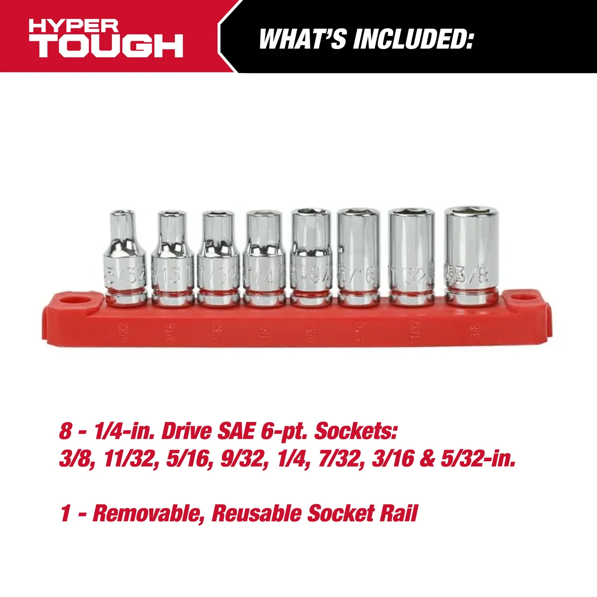 Everdaily Essentials 19-Piece 1/4-inch Drive Ratchet and Socket Set (SAE and mm) Ref. 1566