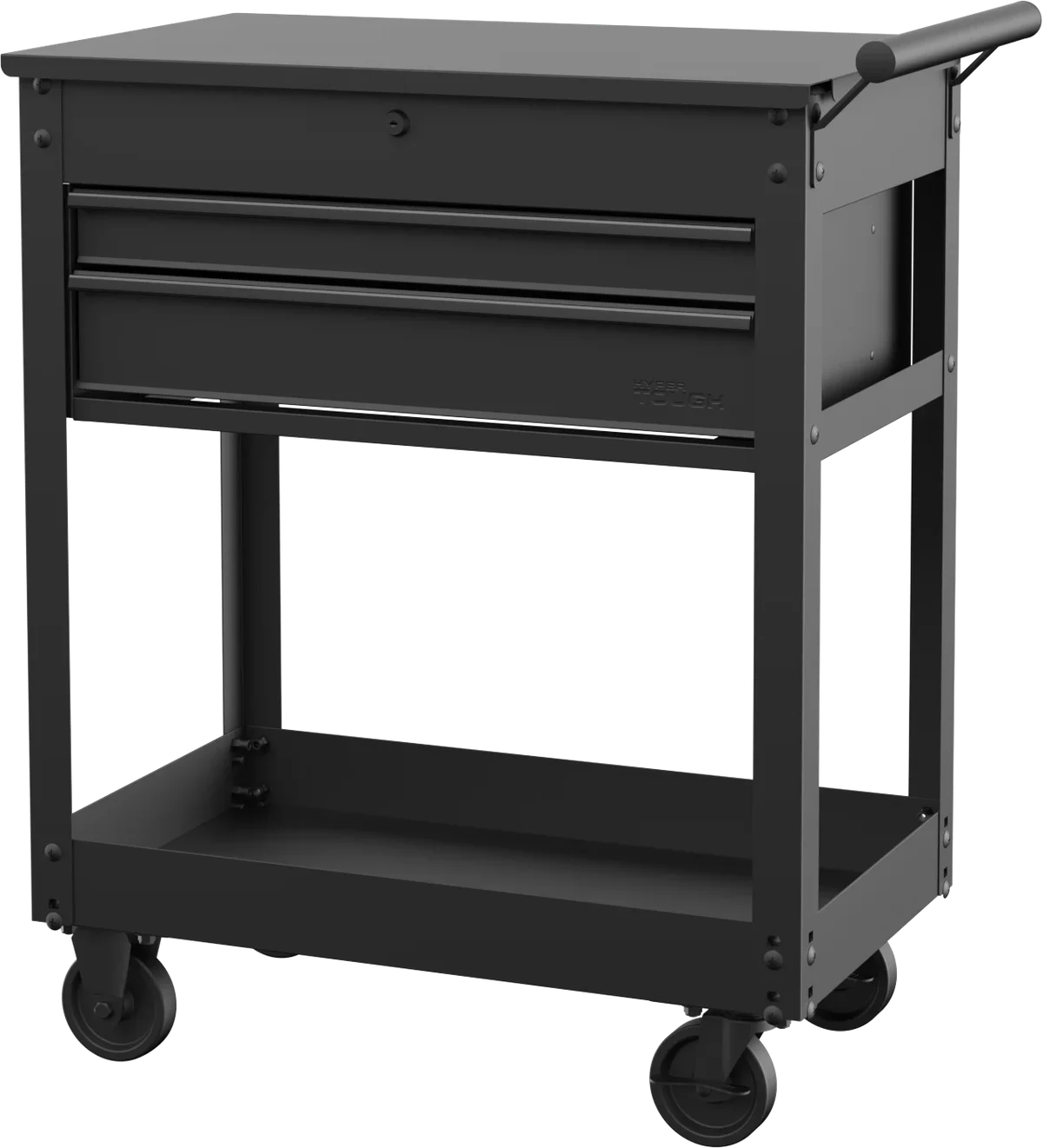 Hyper Tough 28-inch Steel Mechanics Tool Cart, 500 lb Capacity, Powder-Coated Finish, Black 0202