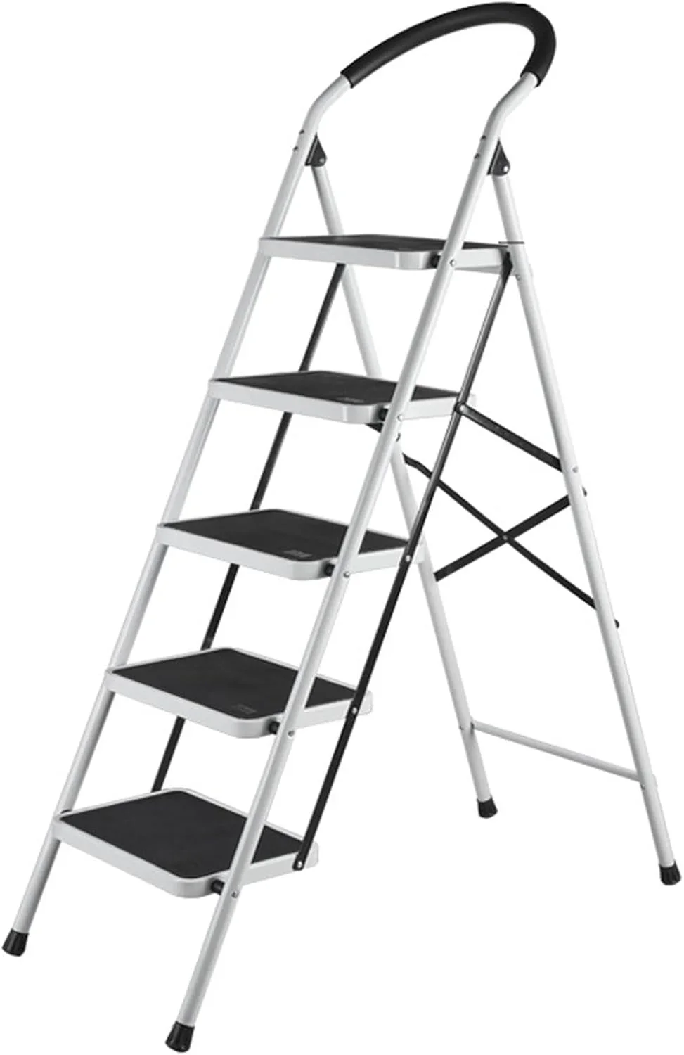 Upgo 5 Step Ladder, Upgo Folding Step Stool with Extra Wide Anti-Slip Pedal, 330lbs Lightweight Portable Sturdy Steel Ladders with Handgrip for Househ 2305
