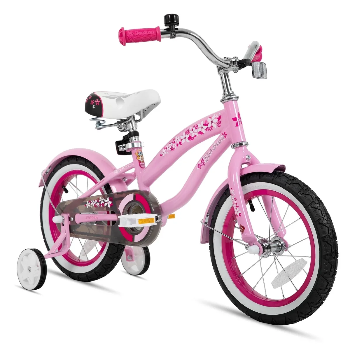JOYSTAR 12" 14" 16" Kids Cruiser Bike for Ages 2-7 Years Old Girls & Boys, Kids Bike with Training Wheels, Cruiser Bicycles for Children, Pink 1109